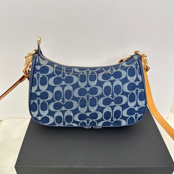 COACH Blue Cowboy Shoulder Bag Crossbody Bag - Picture 8 of 13